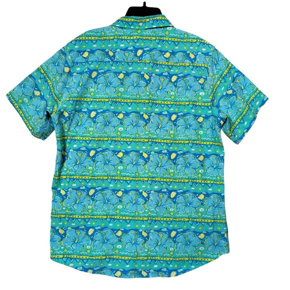 Simply Southern Men's Hibiscus Floral Hawaiian Performance Shirt Size Medium - Picture 3 of 7